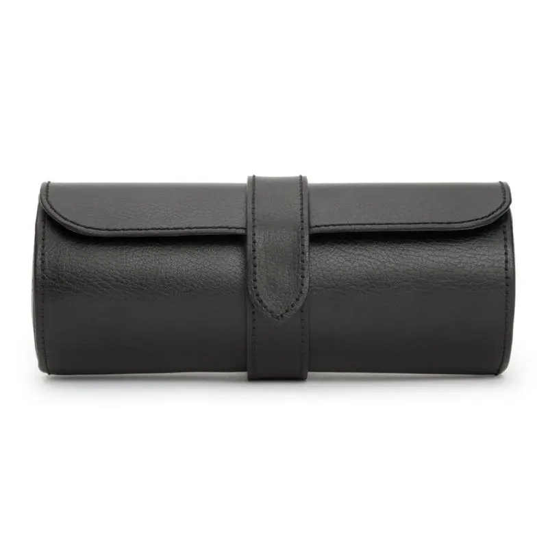 Luxury Watch Travel Case Roll for Secure Multi-Watch Storage and Travel Protection Black leather watch travel case roll designed to store and protect multiple watches during travel