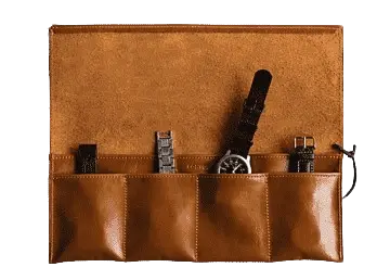 Watch Travel Case for Secure and Stylish Watch Protection on the Go Leather watch travel case with multiple compartments for safe watch storage during travel