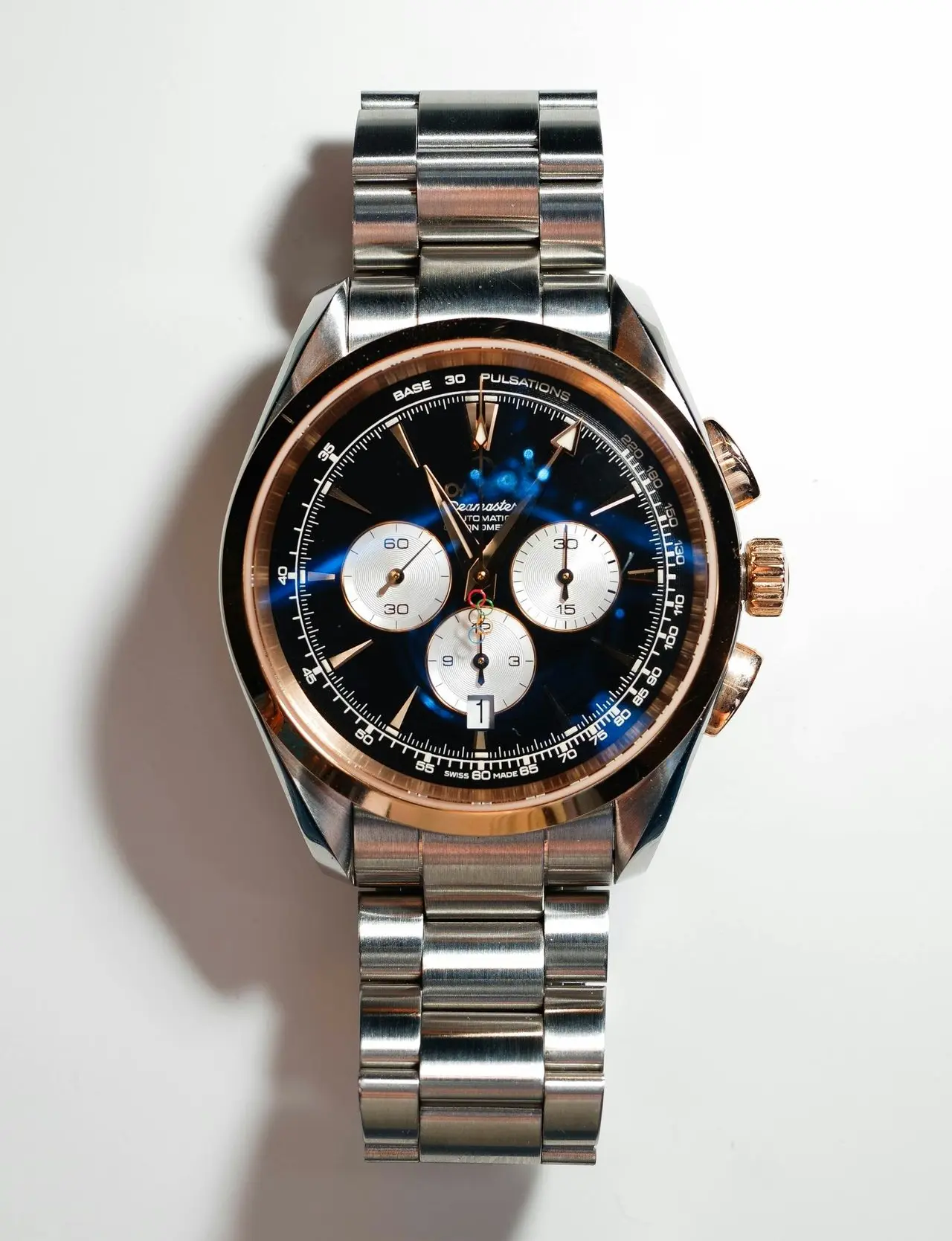 Beijing Olympic 2008 Omega Seamaster chronograph watch with three subdials