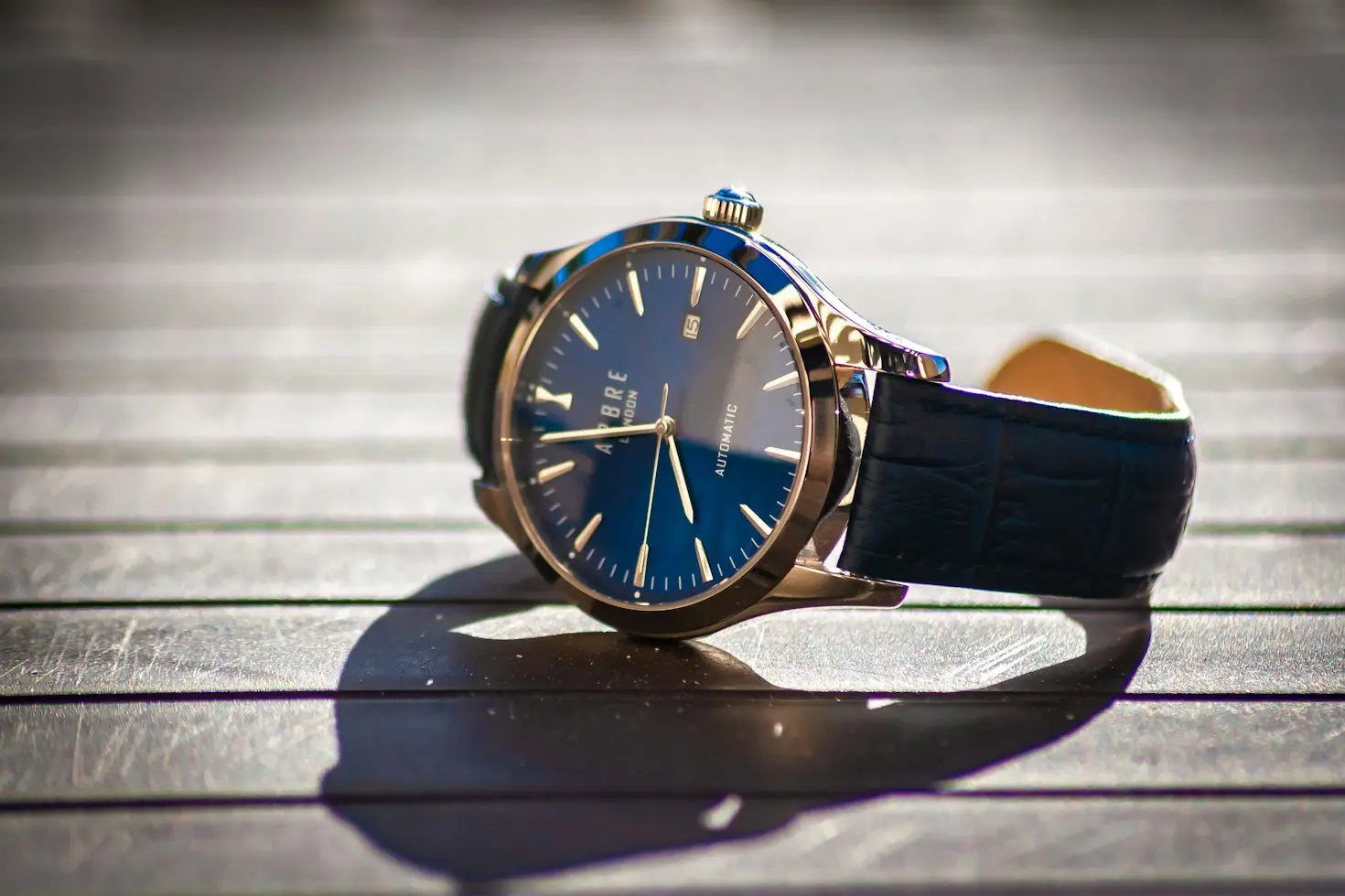 Arbor & Pride automatic microbrand watch with blue dial